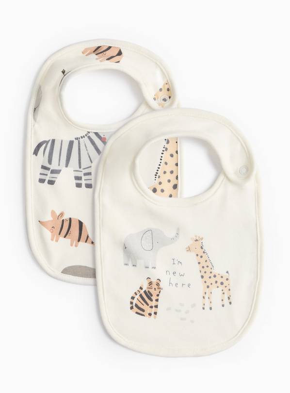 Safari Printed Bibs 2 Pack  One Size